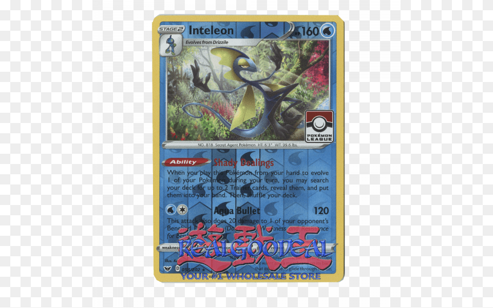 Inteleon Reverse Holo Pokemon League Inteleon Pokemon Card Free Png
