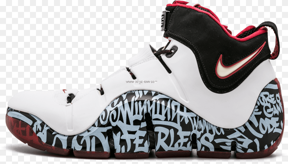 Intense Nike Zoom Lebron 4 Nyc Grafitti Nike Zoom Lebron Iv, Clothing, Footwear, Shoe, Sneaker Png Image