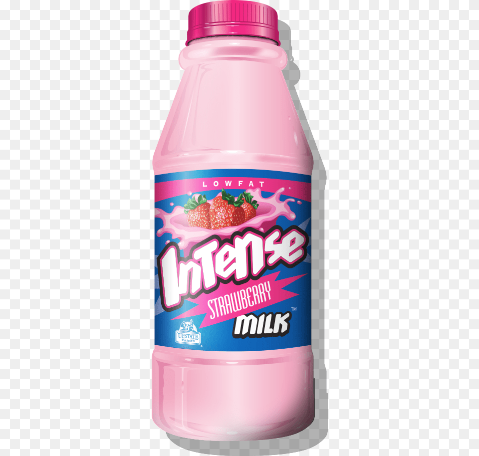 Intense Strawberry Milk, Beverage, Juice, Bottle, Shaker Png Image
