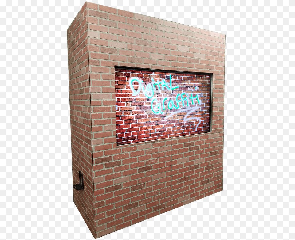 Interactive Digital Graffiti Wall Brickwork, Brick, Architecture, Screen, Monitor Png Image