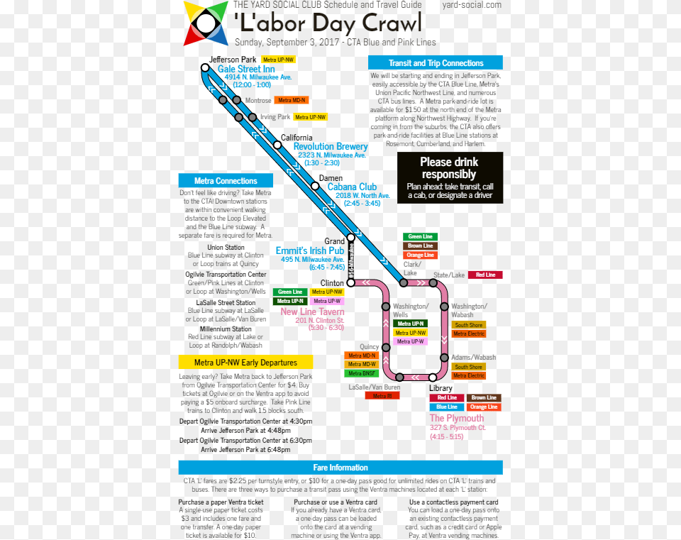 Interactive Map Blue Line Transfer To Pink Line Full Train Pub Crawl, Smoke Pipe, Advertisement, Poster Png Image