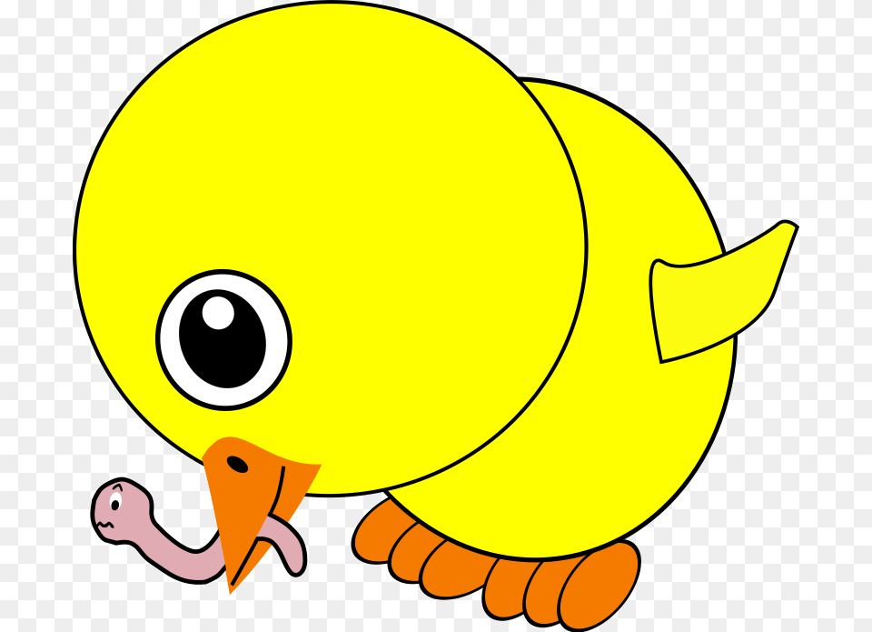 Interesting Cartoon Chicks Eat Earthworms Chicken Eating Worm Cartoon, Animal, Beak, Bird, Astronomy Free Transparent Png