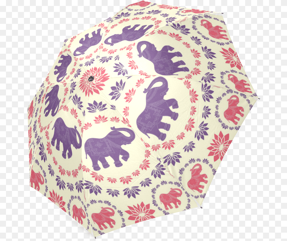 Interestprint Aztec Purple Elephant Lotus Foldable, Canopy, Pattern, Baby, Umbrella Free Png Download