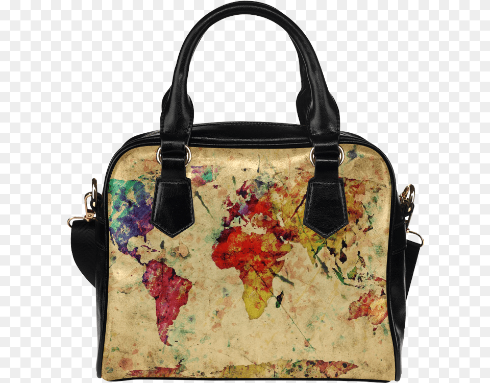 Interestprint Retro Vintage World Map Watercolor Women39s Gifts For Chihuahua Lovers, Accessories, Bag, Handbag, Purse Png Image
