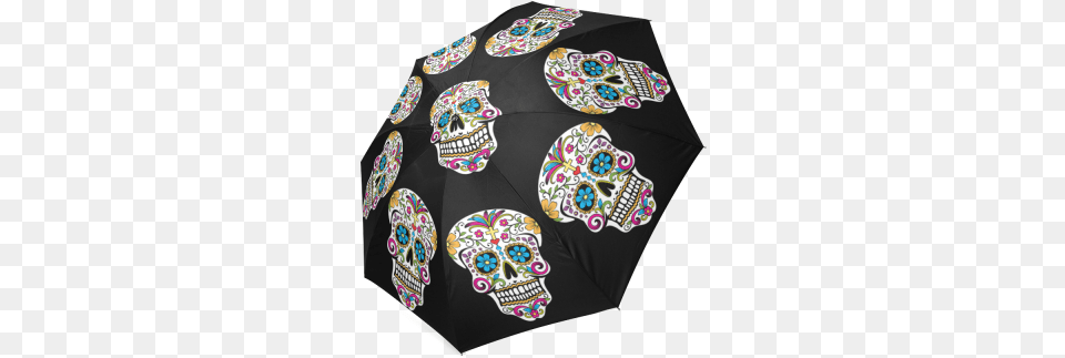 Interestprint Stylish Mexican Cool Sugar Skull Print Cheap Shower Curtain Skull Floral Waterproof Fabric, Pattern, Canopy, Umbrella Free Png Download