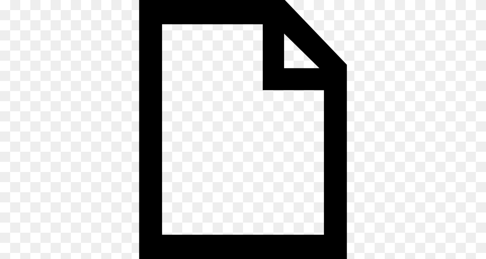 Interface Symbol Of Paper Sheet Outline With Right Upper, Gray Png Image