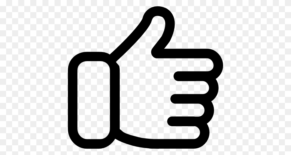 Interface Thumb Up Symbol Like Chapps Thumbs Up Outline, Gray Free Png