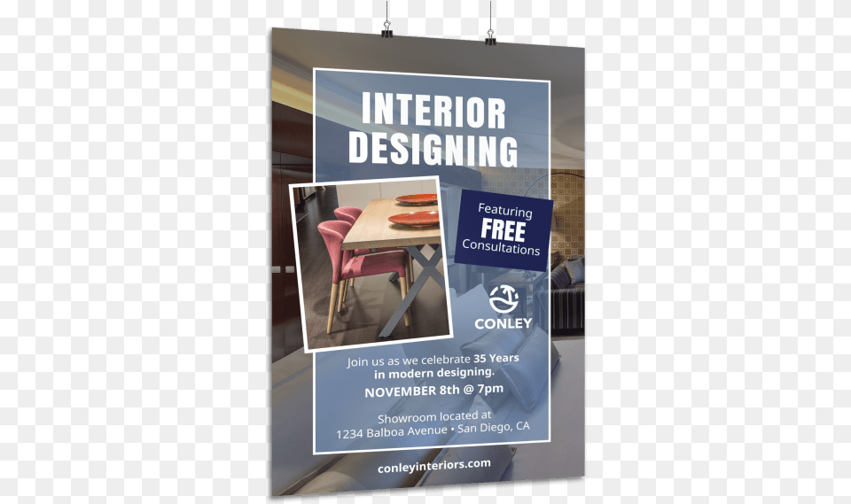 Interior Design Consultation Poster Template Preview Interior Designing Poster, Advertisement, Chair, Furniture, Couch Png Image