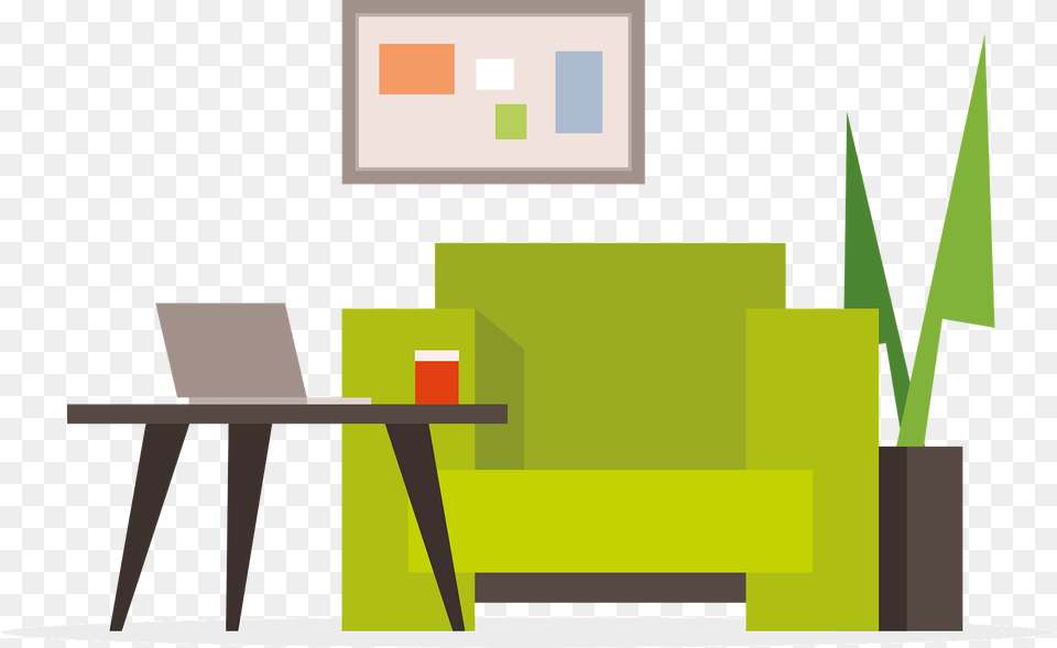 Interior Home Clipart, Furniture, Table, Art, Painting Png Image