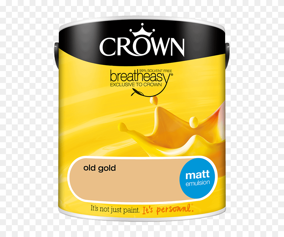 Interior Paint Crown Matt Emulsion Old Gold, Paint Container, Can, Tin Png