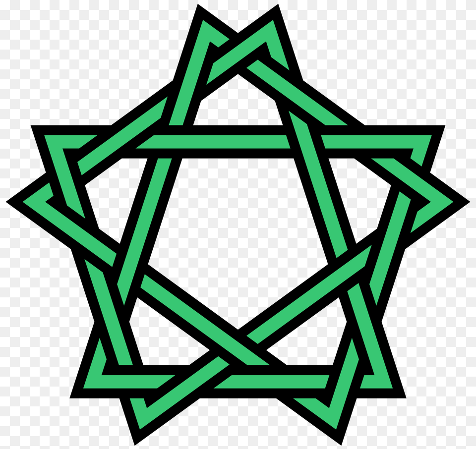 Interlaced Ten Point Star In Irregular Decagon, Star Symbol, Symbol, Recycling Symbol, Cross Free Transparent Png