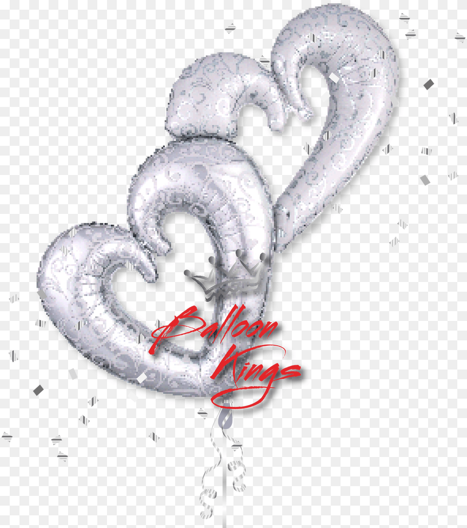 Interlocking Silver Hearts Balloon, Nature, Outdoors, Snow, Snowman Free Png