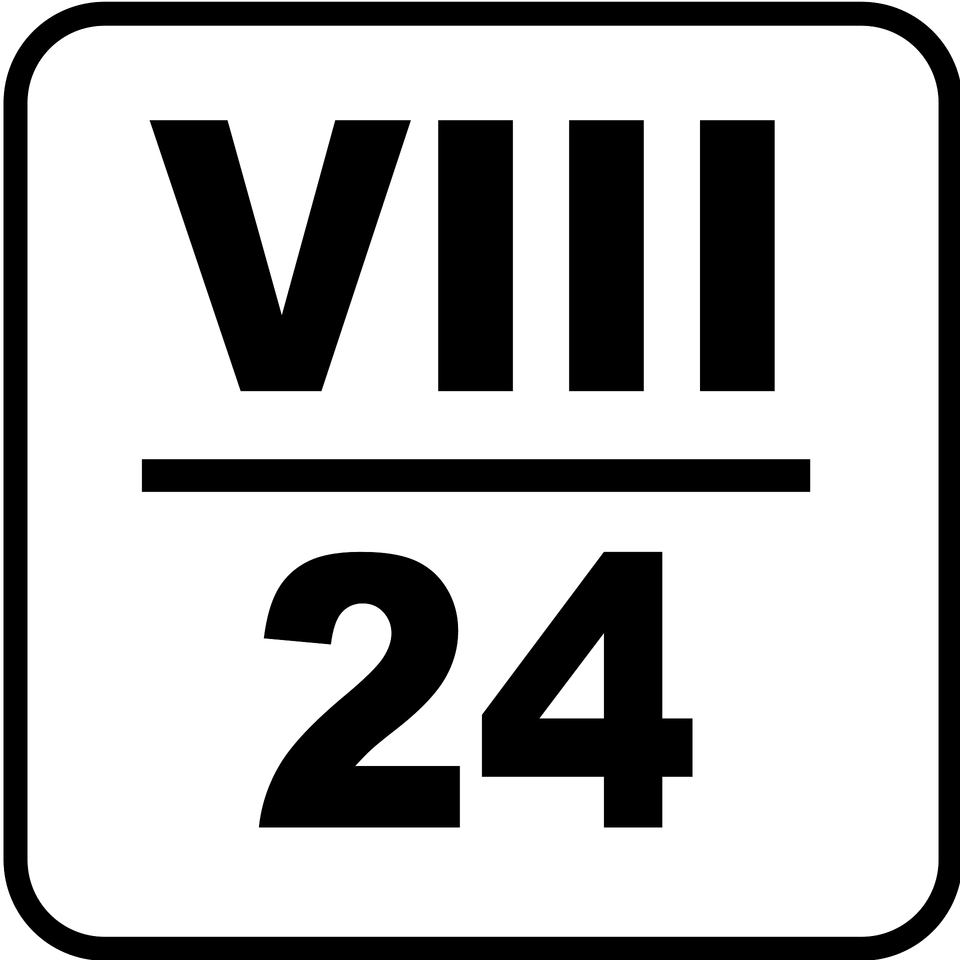 Intermediate Highway Location Marker With Hectometre Shown In Roman Numerals Clipart, Sign, Symbol, Text, Road Sign Png Image