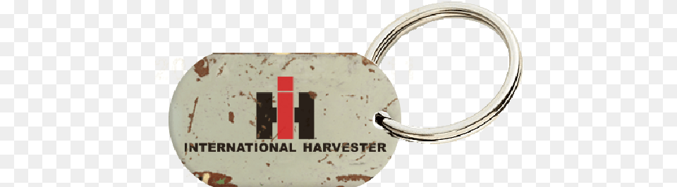 International Harvester Distressed Logo Dogtag Keyring Chain, Smoke Pipe Png Image