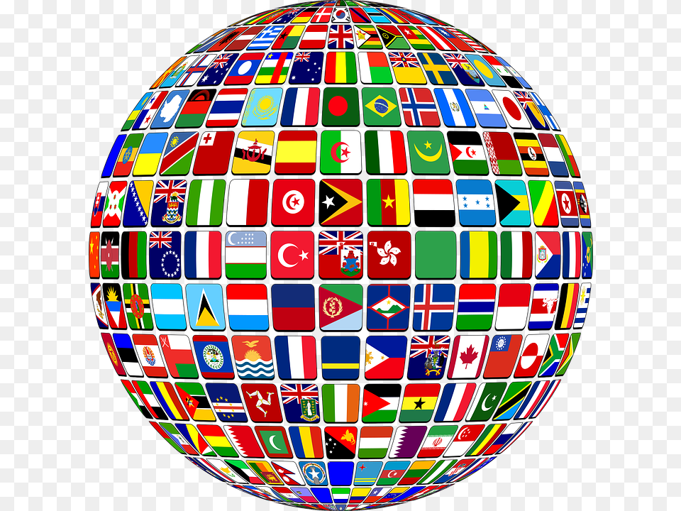International World Flags Countries Nations States World Flag Globe, Sphere, Astronomy, Outer Space, Planet Png Image