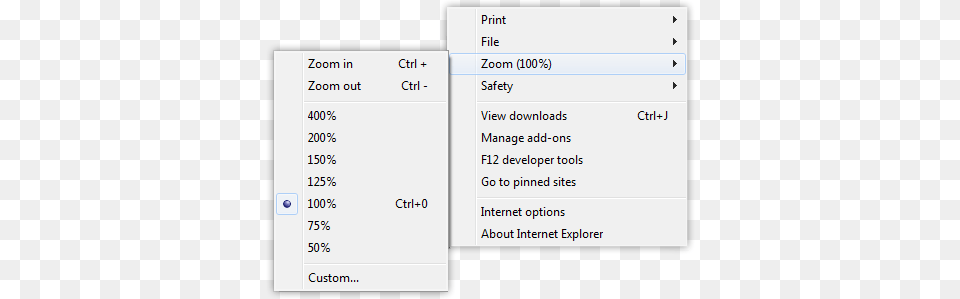 Internet Explorer Zoom Menu Internet Explorer 9 Tools, Page, Text Free Png