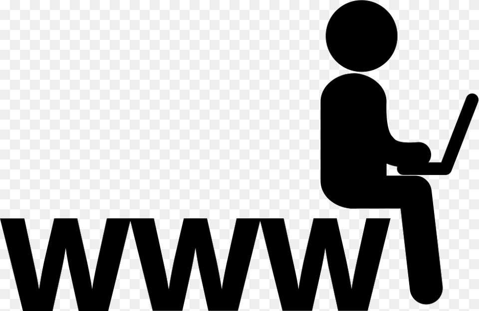 Internet Like A Bridge Concept For A Man Sitting With Black Man With Laptop Icon, Stencil, Logo Png