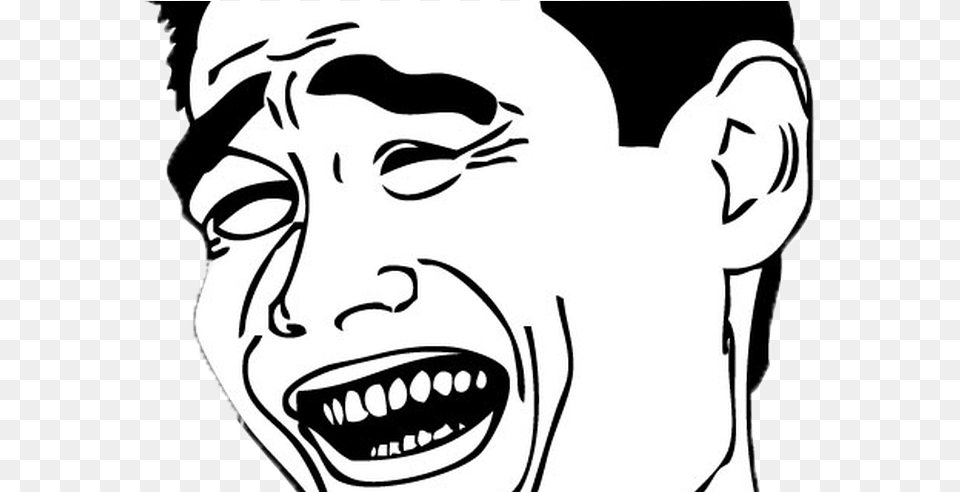 Internet Meme Transparent Images All Laughing Troll Face, Stencil, Person, Art, Head Free Png