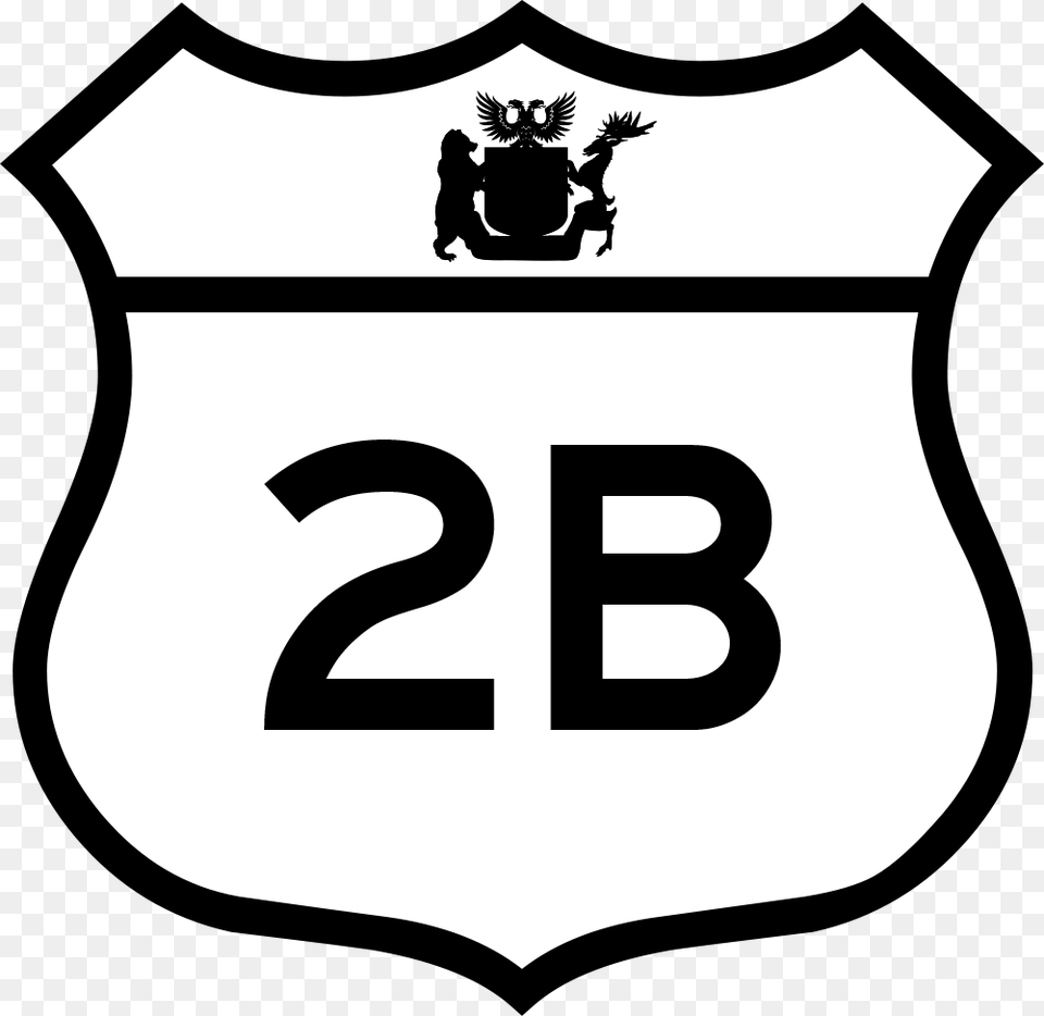 Interprovincial 2b Us Highway Sign, Person, Symbol, Armor, Text Free Transparent Png
