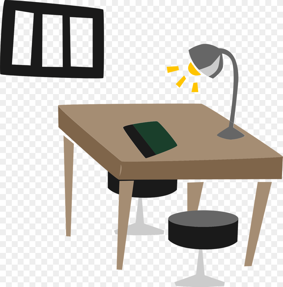 Interrogation Room In A Police Station Clipart, Table, Desk, Dining Table, Furniture Free Transparent Png