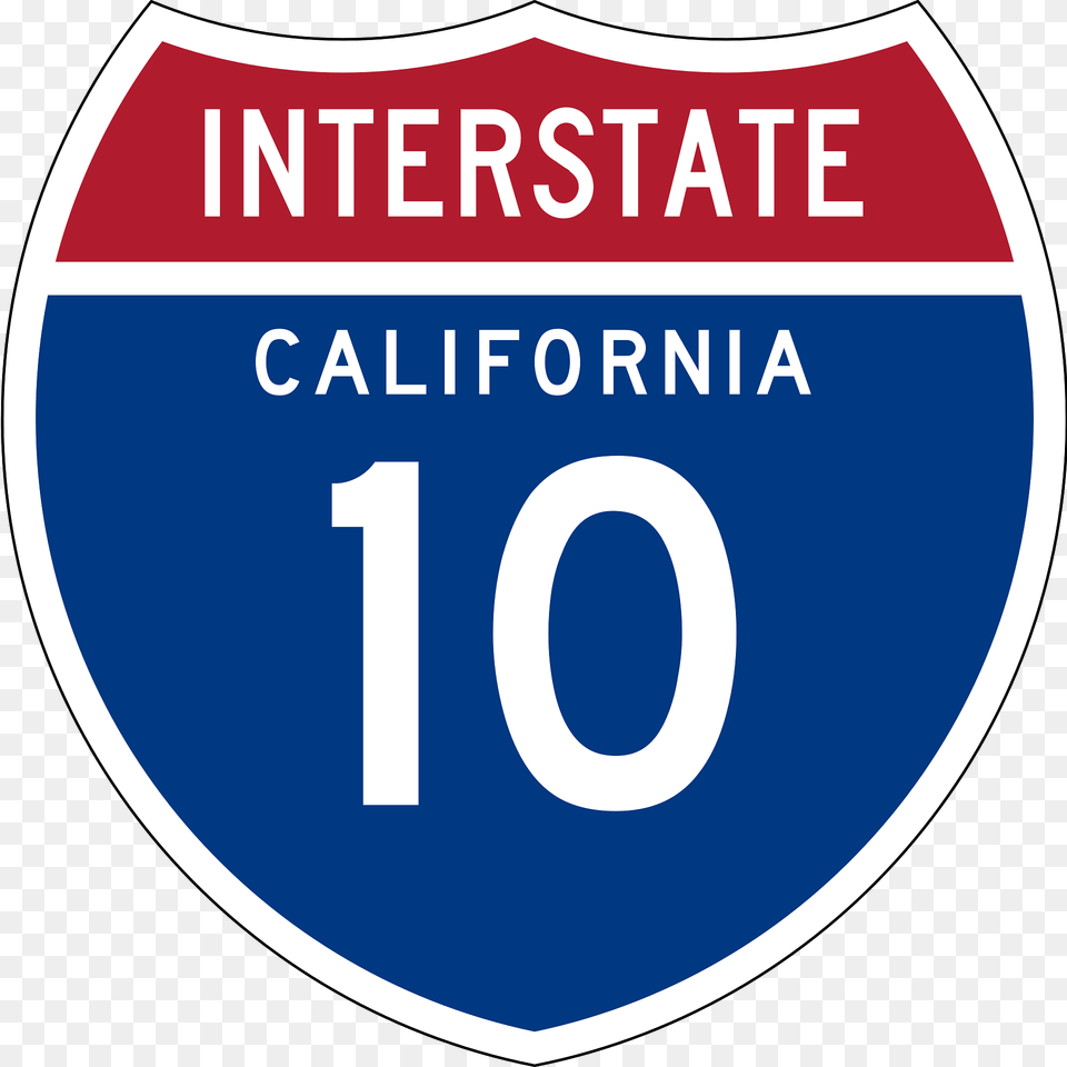 Interstate 10 California Sign Clipart, Symbol, Text, Disk Png Image