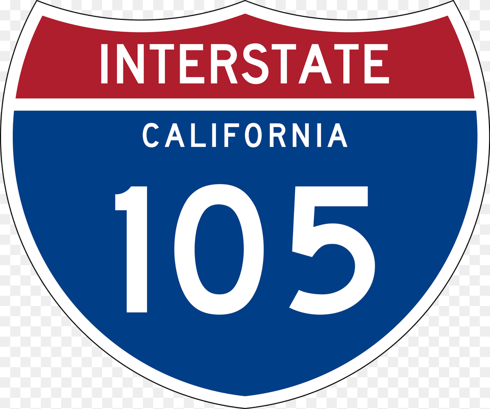 Interstate 105 California Sign Clipart, Symbol, Text Free Transparent Png