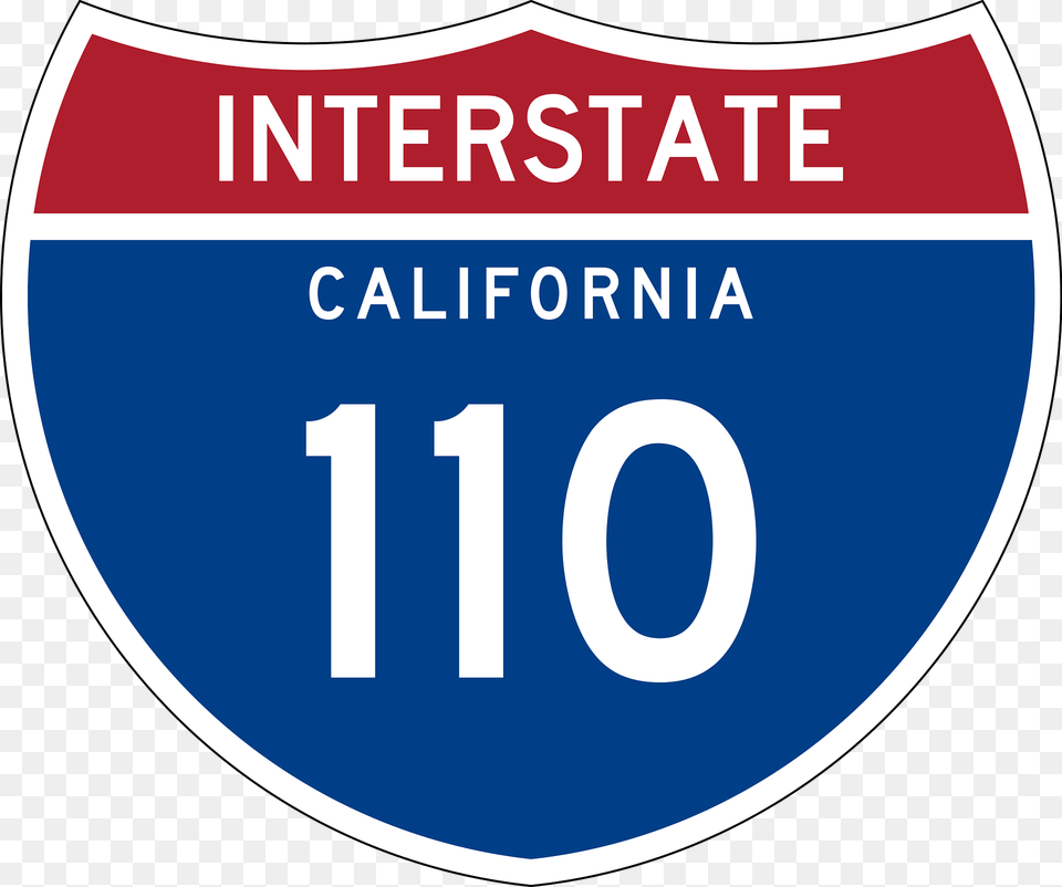 Interstate 110 California Sign Clipart, Logo, Symbol, License Plate, Transportation Png