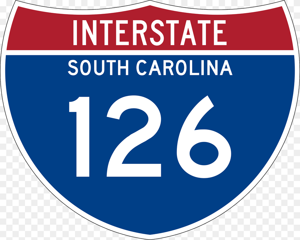 Interstate 126 South Carolina Metric Sign Clipart, Symbol, Text, Number Png Image