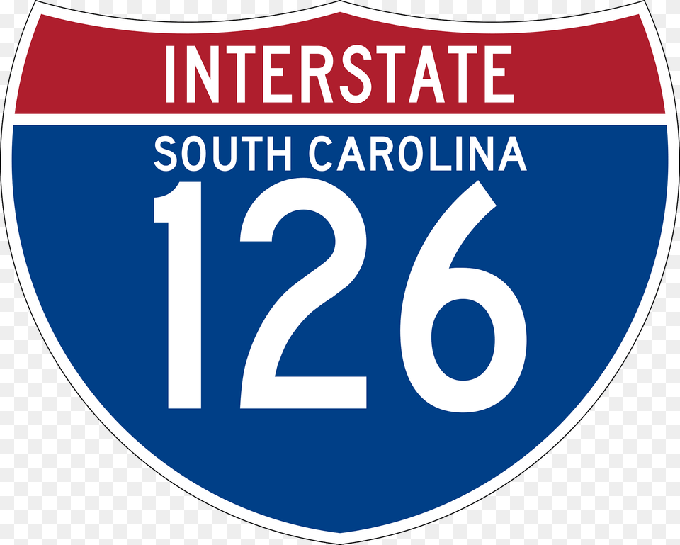Interstate 126 South Carolina Sign Clipart, Symbol, Number, Text Free Transparent Png