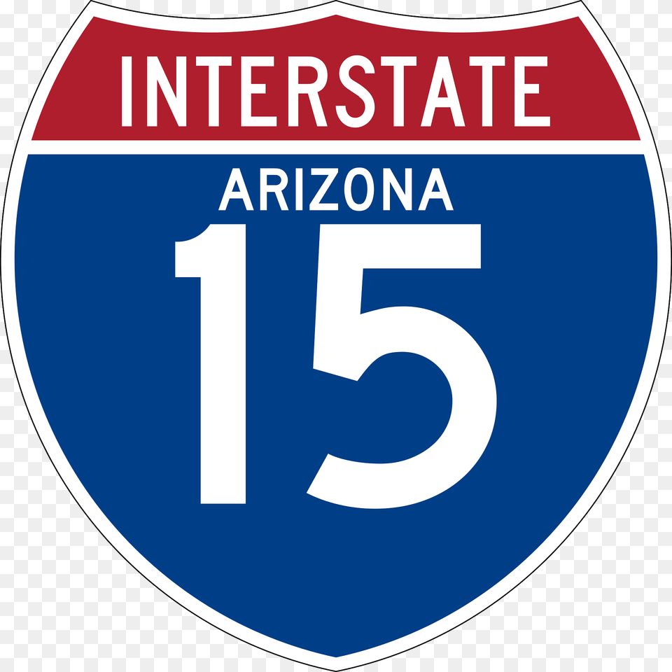 Interstate 15 Arizona Sign Clipart, Symbol, Text, Number Free Transparent Png