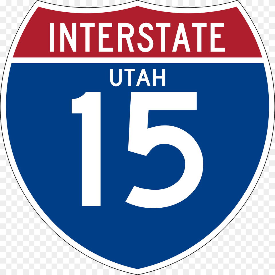Interstate 15 Utah Sign Clipart, Symbol, Text, Number Free Transparent Png