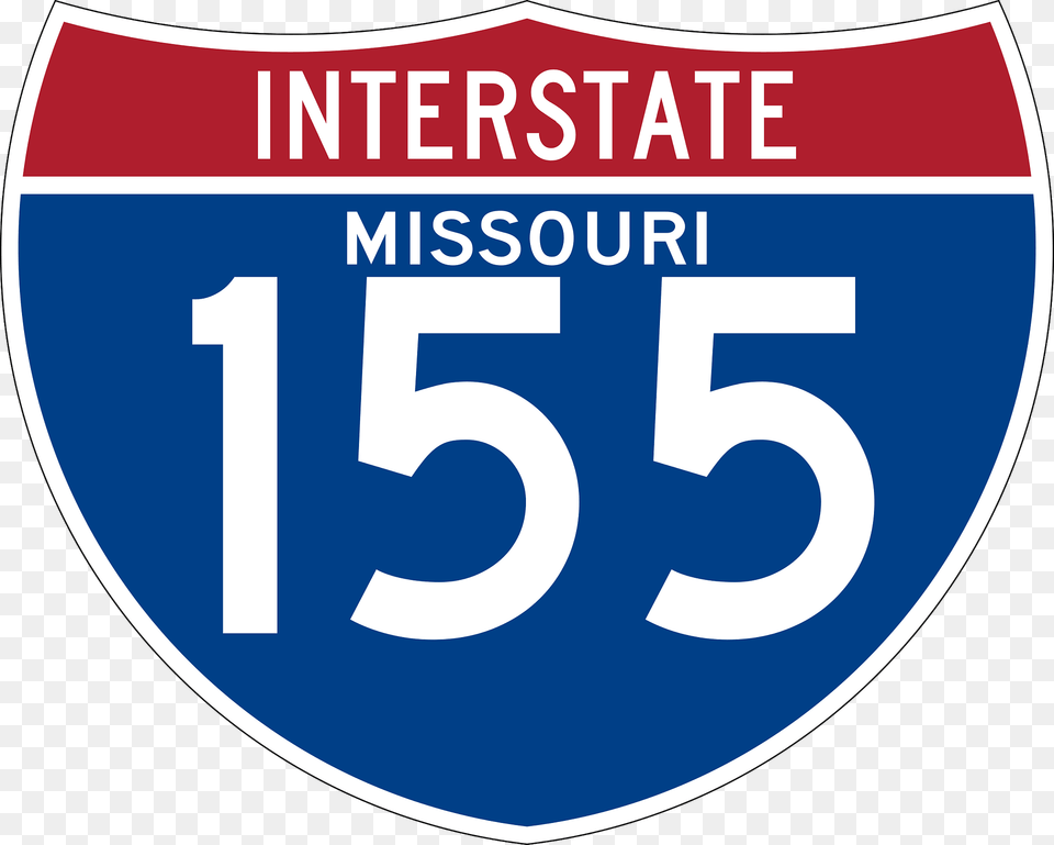 Interstate 155 Missouri Sign Clipart, Symbol, Text, Number Free Transparent Png