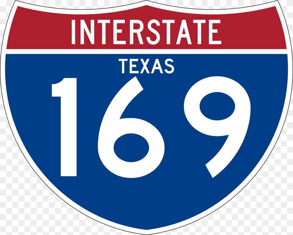 Interstate 169 Texas Sign Clipart, Symbol, Text, Number Png Image