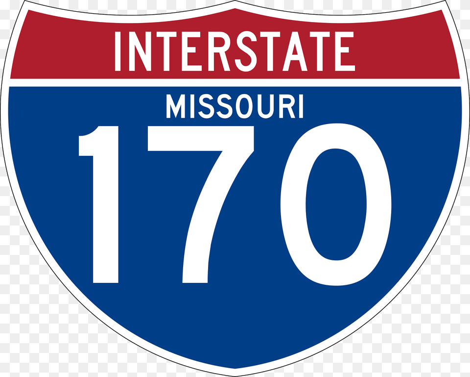 Interstate 170 Missouri Sign Clipart, Symbol, Number, Text, License Plate Free Png Download