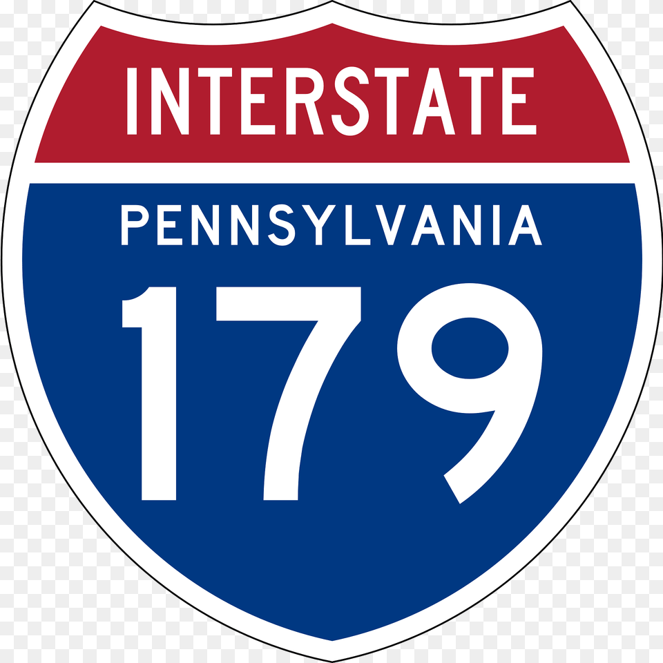 Interstate 179 Pennsylvania Sign Clipart, Symbol, Text, Number Png