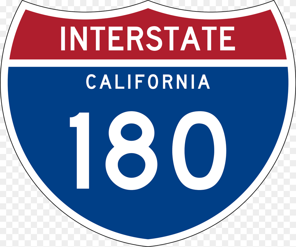 Interstate 180 California Sign Clipart, Symbol, Text, Number Png Image