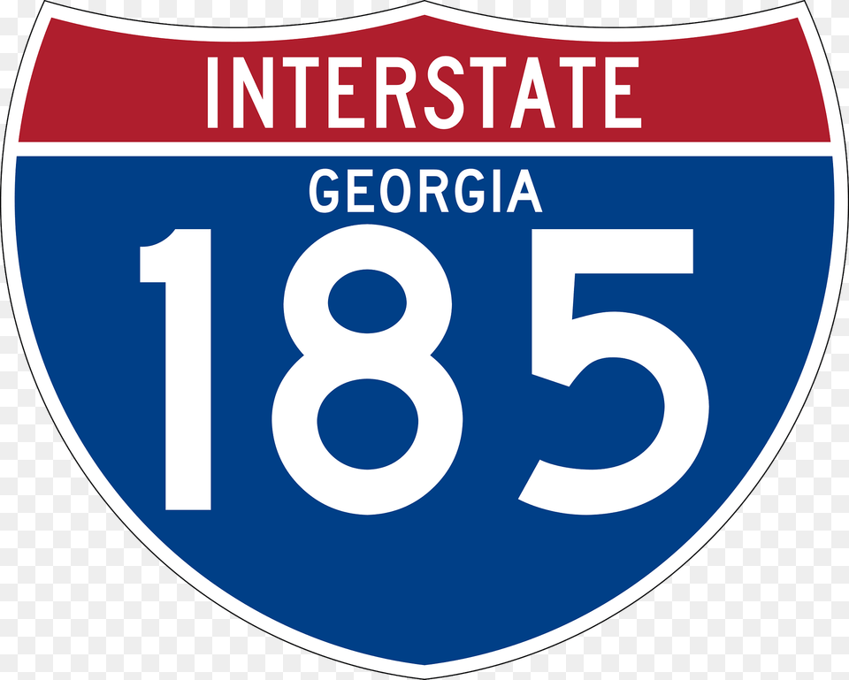 Interstate 185 Georgia Sign Clipart, Symbol, Text, Number Free Png Download