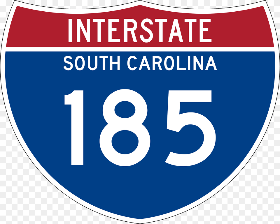 Interstate 185 South Carolina Metric Sign Clipart, Symbol, Text, Number Free Png Download