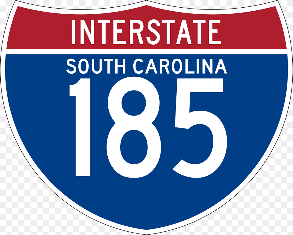 Interstate 185 South Carolina Sign Clipart, Symbol, Text, Number Free Png Download
