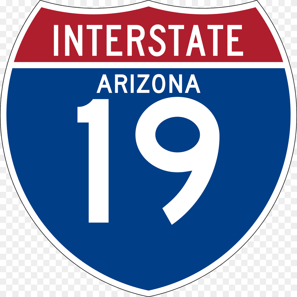 Interstate 19 Arizona Sign Clipart, Symbol, Text, Disk, Number Free Transparent Png