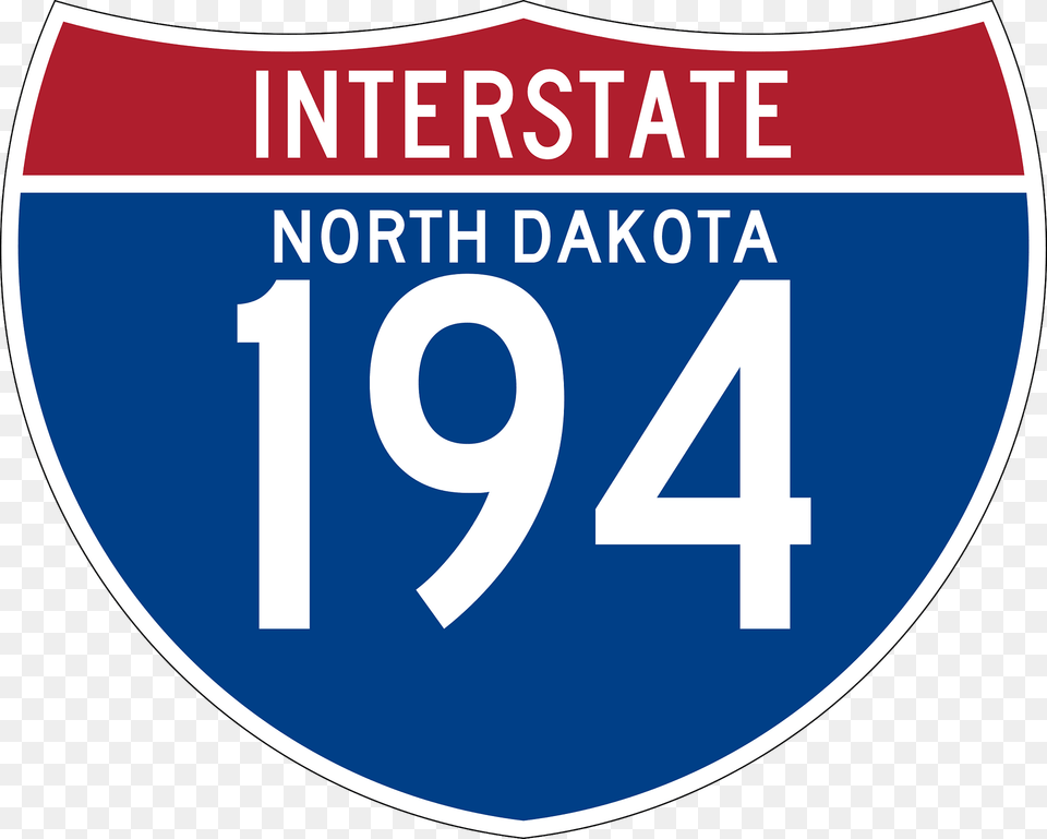 Interstate 194 North Dakota Sign Clipart, Symbol, Text, Number Png Image