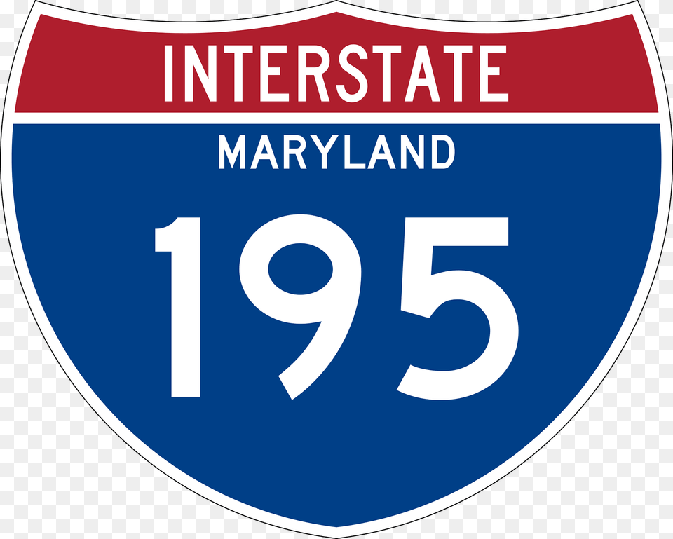 Interstate 195 Maryland Metric Sign Clipart, Symbol, Text Free Transparent Png