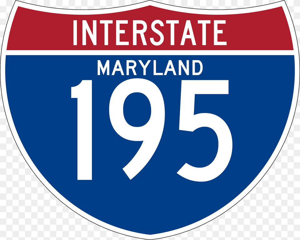 Interstate 195 Maryland Sign Clipart, Symbol, Text, Number Free Png