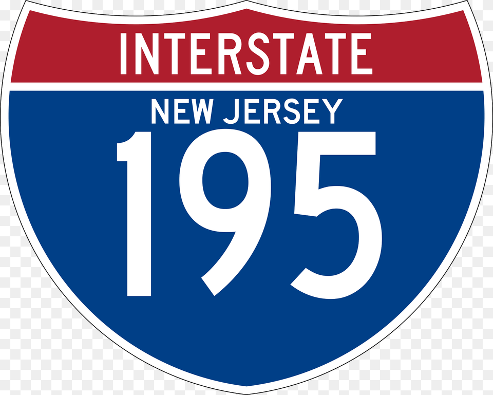 Interstate 195 New Jersey Sign Clipart, Symbol, Text, Number Free Png