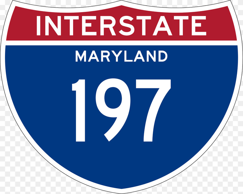 Interstate 197 Maryland Sign Clipart, Symbol, Text, Number Png