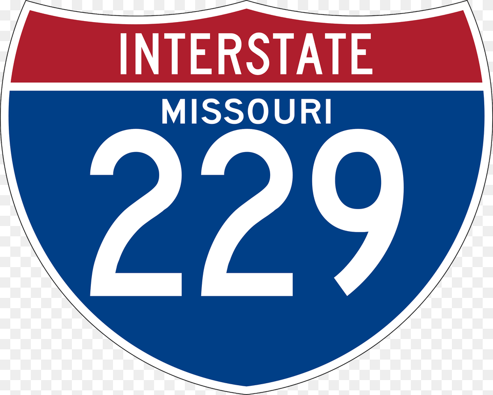 Interstate 229 Missouri Sign Clipart, Symbol, Number, Text Png