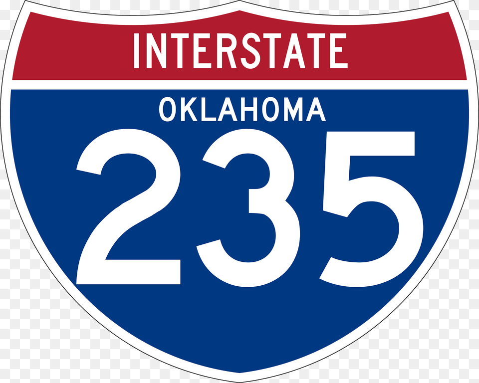 Interstate 235 Oklahoma Sign Clipart, Symbol, Text, Number Free Transparent Png