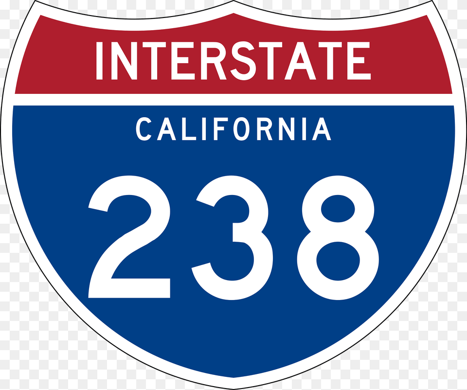 Interstate 238 California Sign Clipart, Symbol, Number, Text Free Png Download