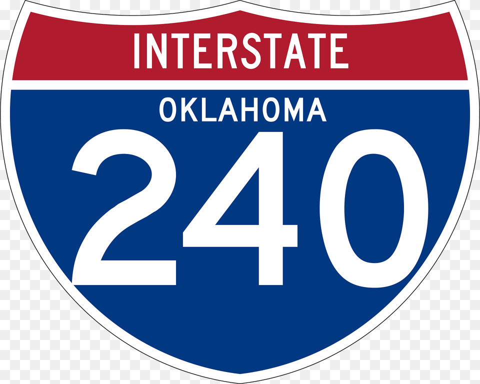 Interstate 240 Oklahoma Sign Clipart, Symbol, Text, Number Png Image