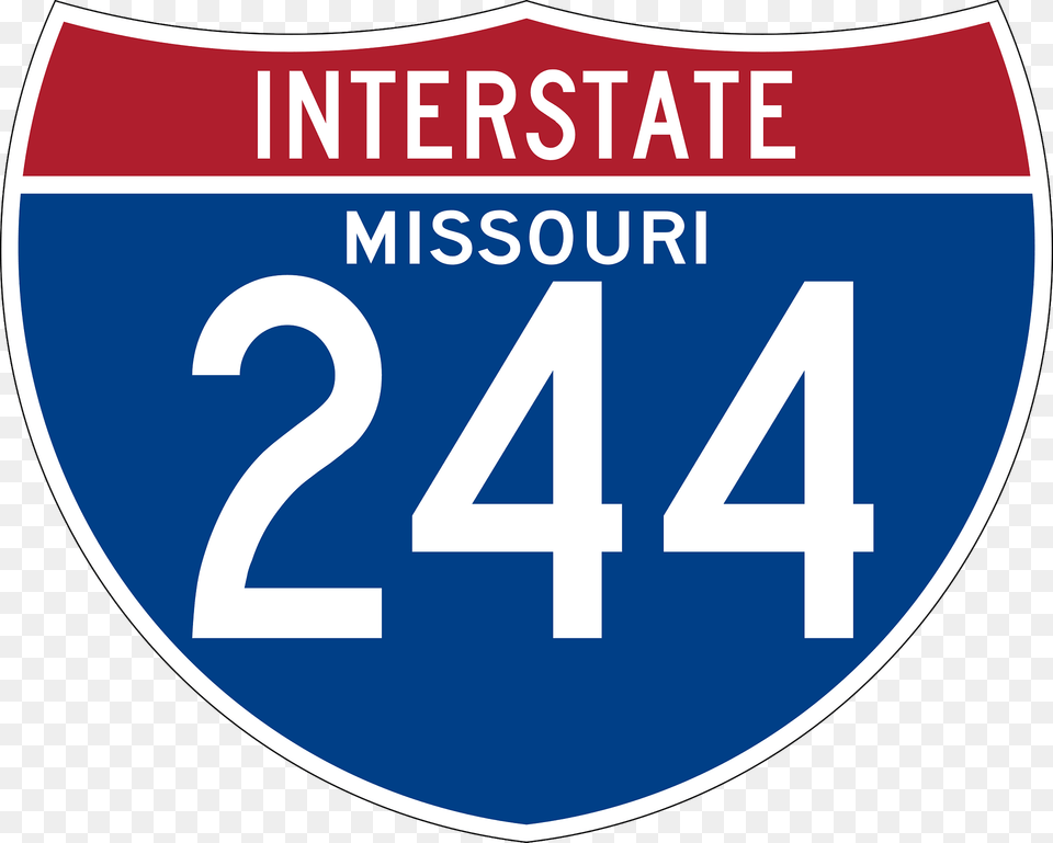 Interstate 244 Missouri Sign Clipart, Symbol, Text, Number Png Image